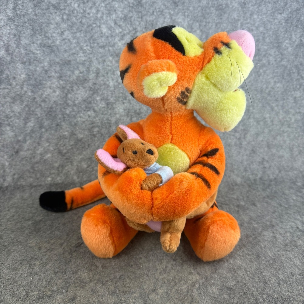 Vintage Applause Disney Winnie the Pooh Tigger Holding Roo Plush Toy 10 in RARE - Picture 3 of 8